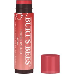 Burt''s Bees 100% Natural Tinted Lip Balm, Rose with Shea Butter & Botanical Waxes – 1 Tube