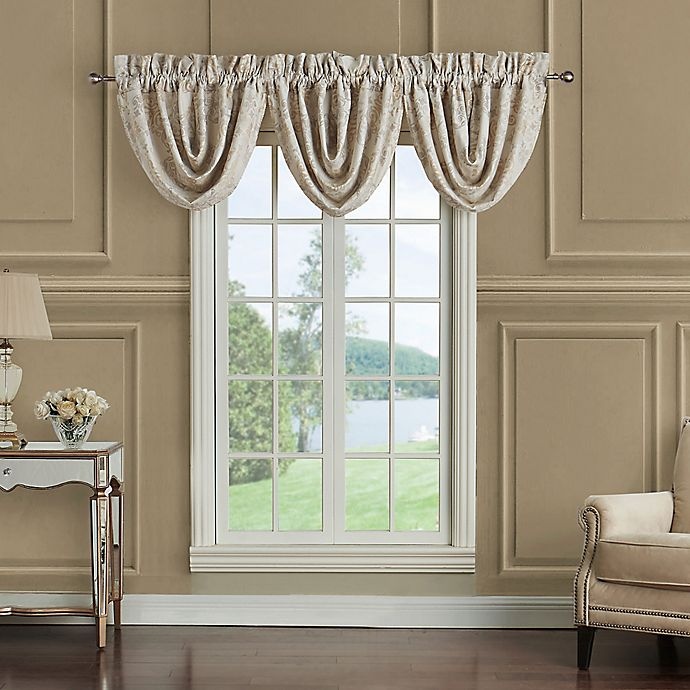 slide 2 of 3, Waterford Shelah Cascade Valances - Gold/Ivory, 3 ct