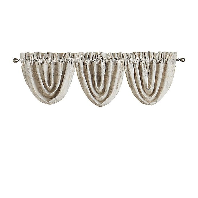 slide 3 of 3, Waterford Shelah Cascade Valances - Gold/Ivory, 3 ct