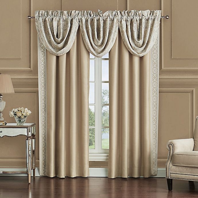 slide 1 of 3, Waterford Shelah Cascade Valances - Gold/Ivory, 3 ct