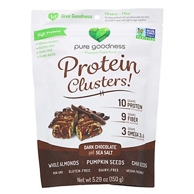 slide 1 of 1, Pure Goodness Protein Cluster Dark Chocolate and Sea Salt, 5.29 oz