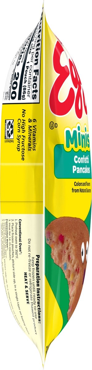 slide 10 of 12, Eggo Minis Frozen Pancake Bites, Confetti, 3.03 oz, Frozen, 3.03 oz