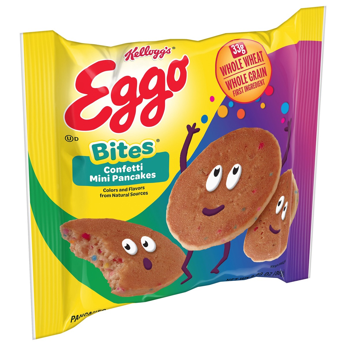 slide 3 of 12, Eggo Minis Frozen Pancake Bites, Confetti, 3.03 oz, Frozen, 3.03 oz