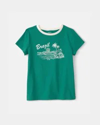 Carter's Girls Brazil Graphic Tee - Green - XS