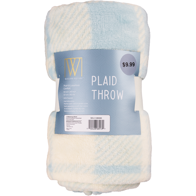 slide 1 of 1, Fall Fest Flannel Throw Blanket, Blue Wave, 1 ct