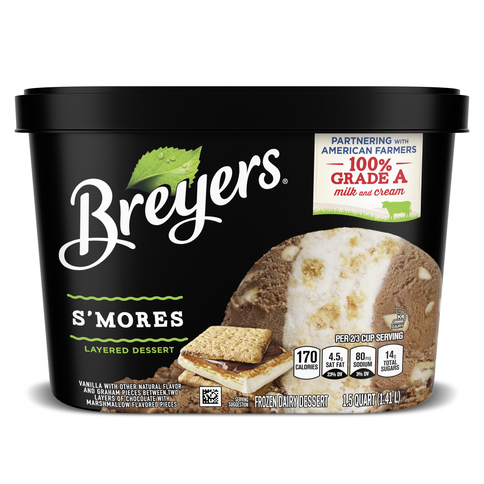 slide 2 of 4, Breyers Layered Dessert Frozen Dairy Dessert S'Mores, 48 oz, 48 oz