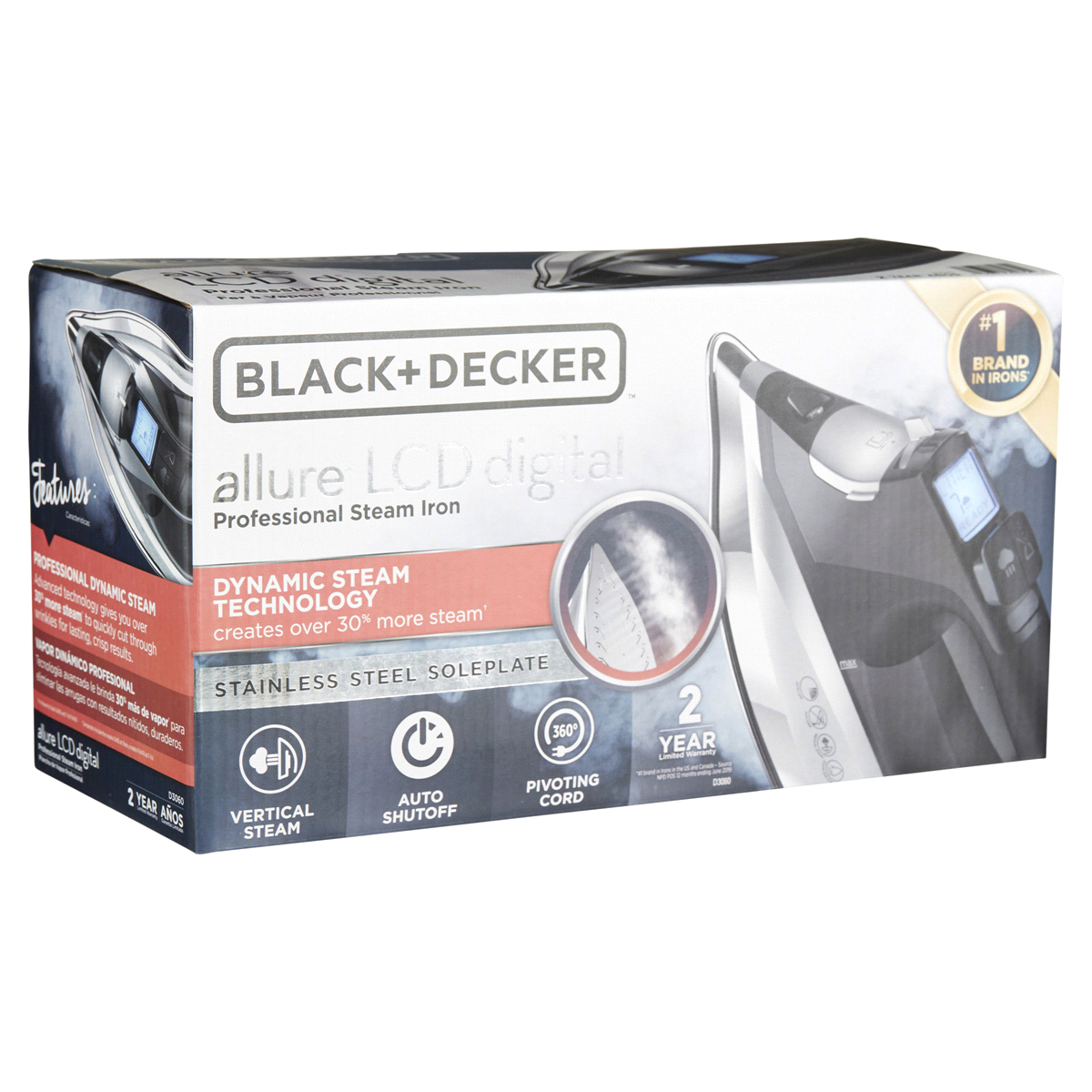 slide 18 of 29, Black & Decker Black + Decker Professional Steam Iron - Silver/Black, 1 ct