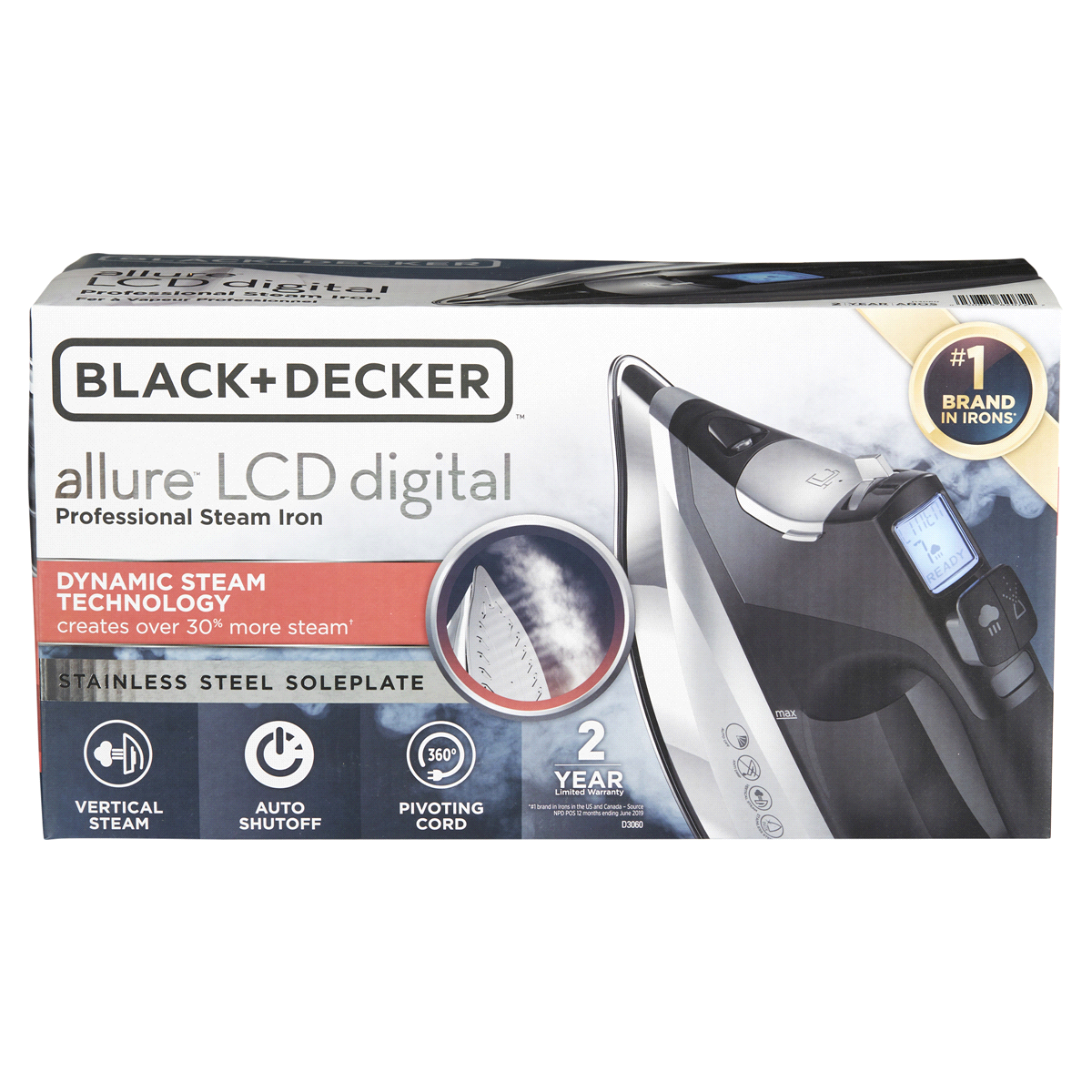 slide 1 of 29, Black & Decker Black + Decker Professional Steam Iron - Silver/Black, 1 ct