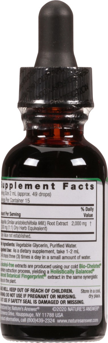 slide 7 of 9, Nature's Answer Fluid Extract 2000 mg Sarsaparilla Root 1 fl oz, 1 fl oz