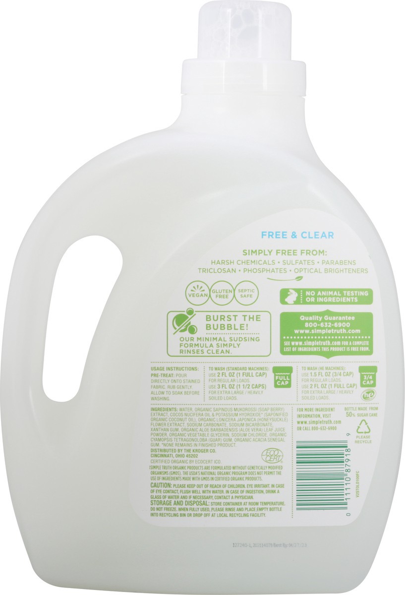 slide 5 of 11, Simple Truth Organic Free & Clear Laundry Detergent 100 oz, 100 oz