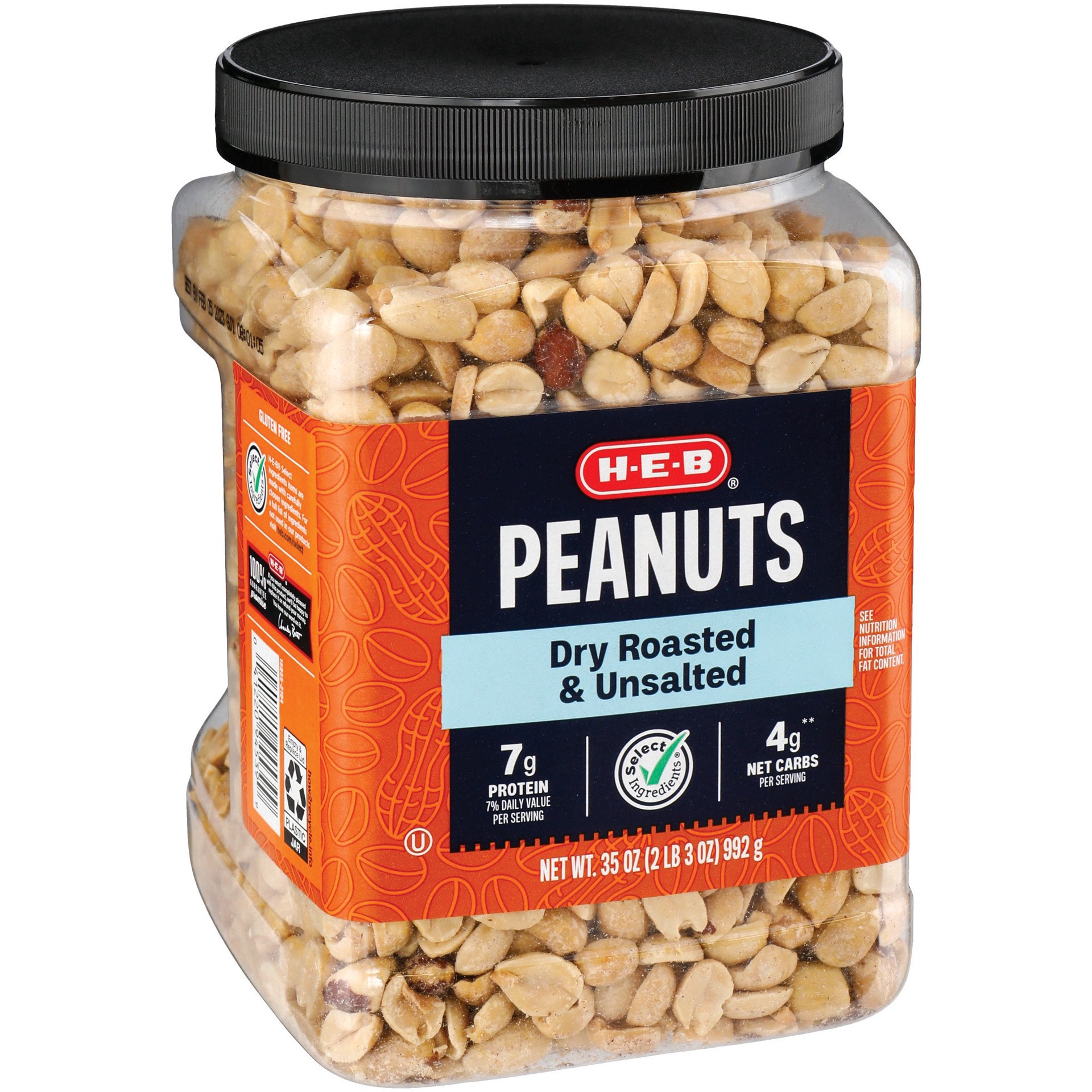 slide 1 of 1, H-B Unsalted Dry Roasted Peanuts - 35 oz, 35 oz