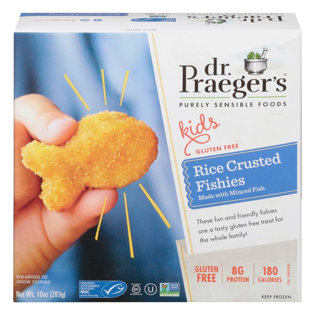 slide 1 of 9, Dr. Praeger's Kids Gluten Free Rice Crusted Fishies 10 oz, 10 oz