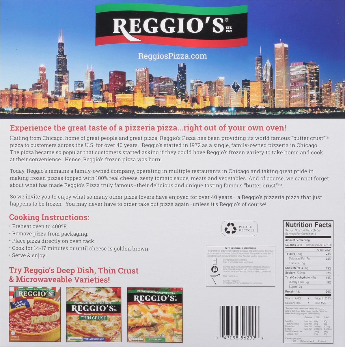 slide 12 of 14, Reggio's Butter Crust Pepperoni & Italian Sausage Pizza Dinner Size 20 oz, 20 oz