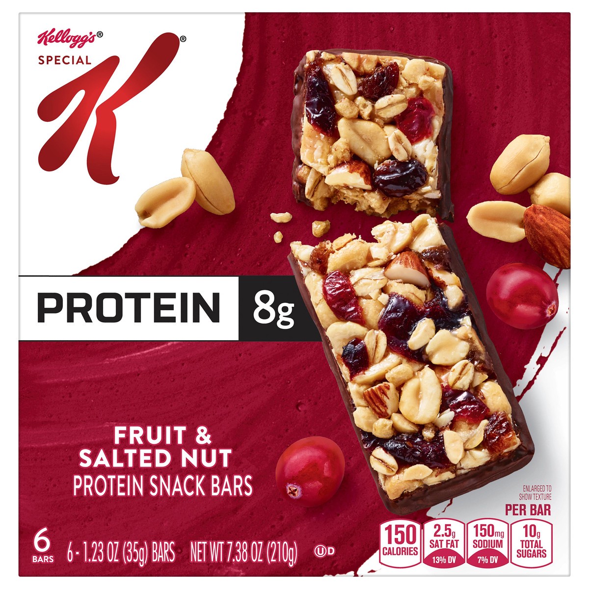 slide 1 of 13, Special K Trail Mix Fruit & Salted Nut Protein Bars, 6 ct; 1.23 oz