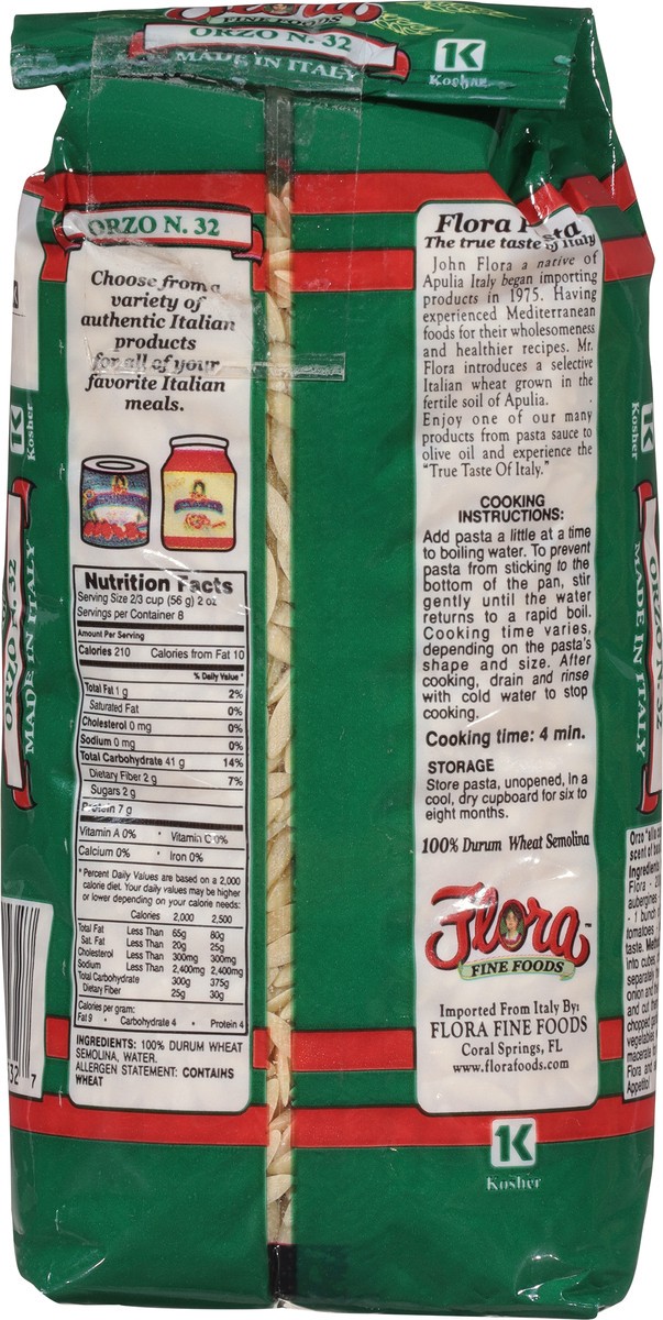 slide 4 of 14, Flora Orzo Pasta, 16 oz