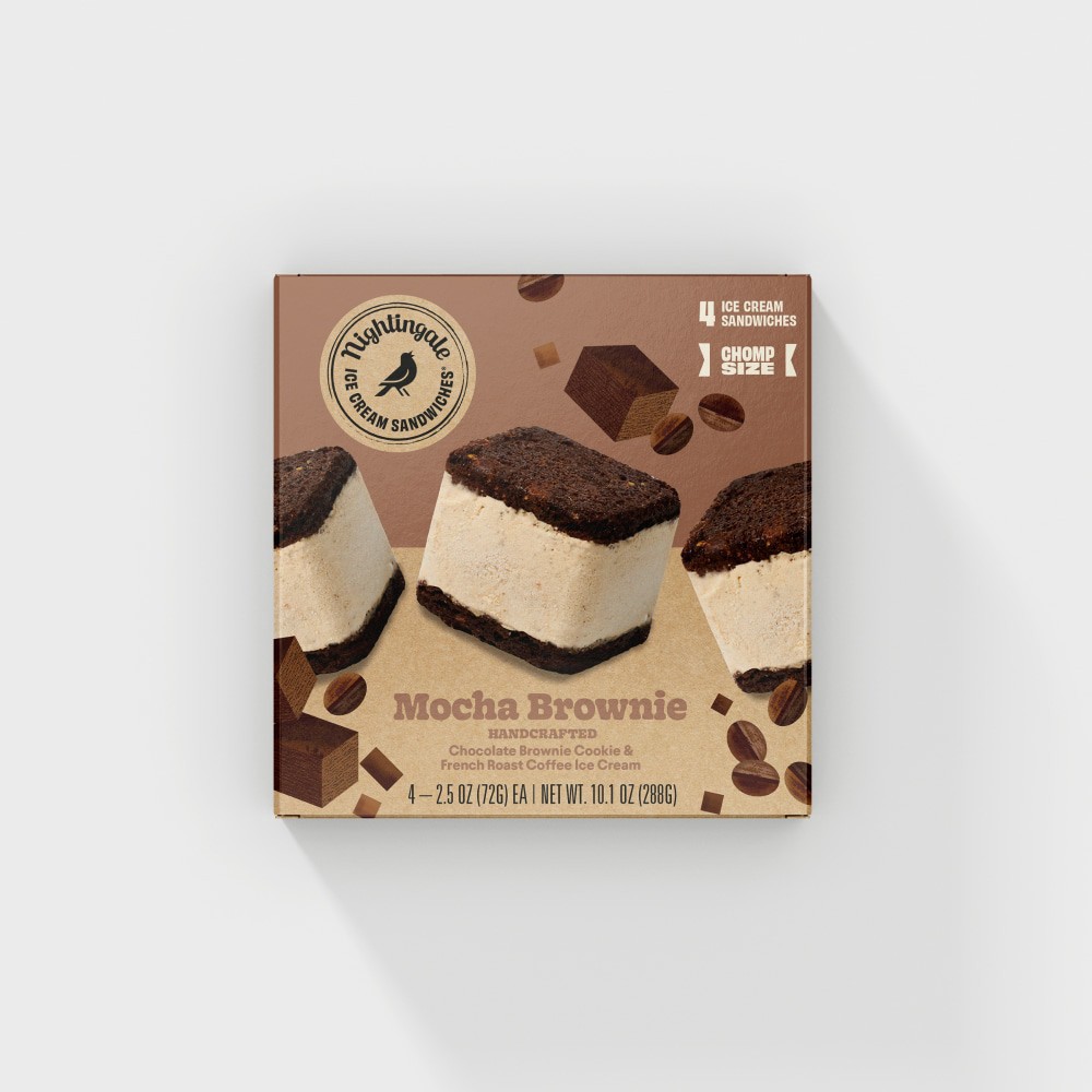slide 2 of 2, Nightingale® Mocha Brownie Ice Cream Sandwiches, 4 ct; 2.5 oz