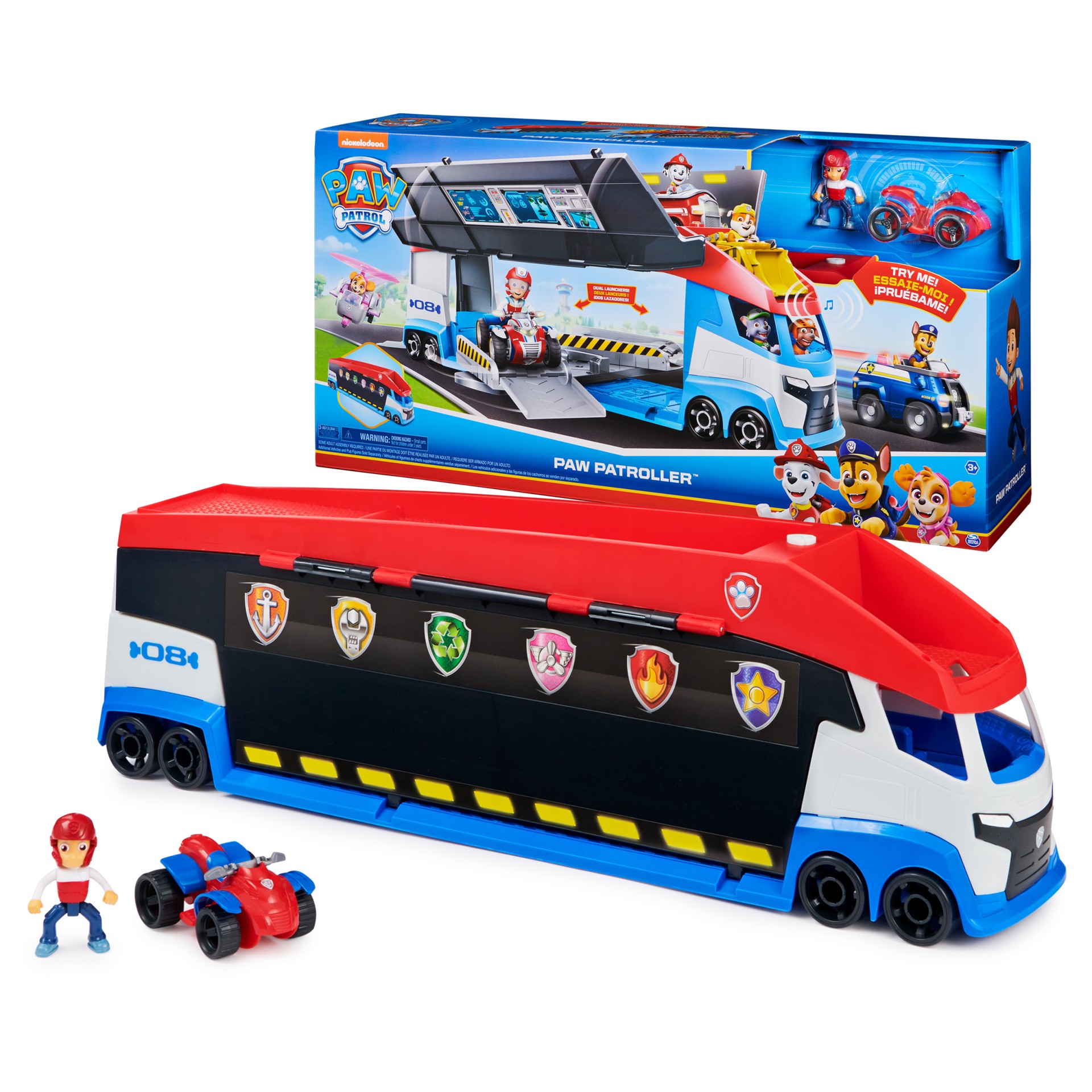 slide 1 of 5, PAW Patrol, Transforming PAW Patroller with Dual Vehicle Launchers, Ryder Action Figure and ATV Toy Car, Kids Toys for Ages 3 and up, 1 cnt