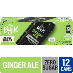 Big K® Ginger Ale Zero Sugar Caffeine Free Soda Cans, 12 pk / 12 fl oz