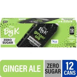 Big K® Ginger Ale Zero Sugar Caffeine Free Soda Cans, 12 pk / 12 fl oz