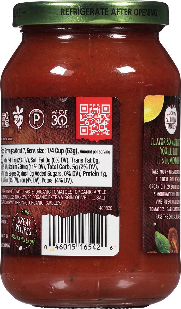 slide 5 of 7, Organicville Sauce Pizza 15.5 Oz, 1 ct