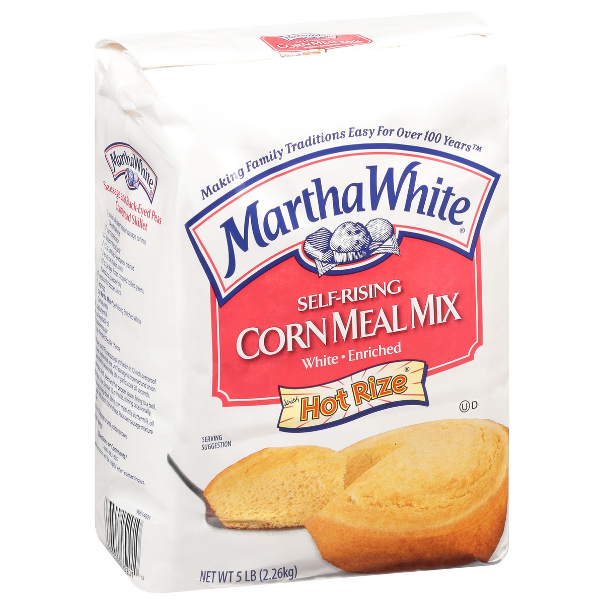 slide 2 of 9, Martha White Self-Rising White Enriched Corn Meal Mix with Hot Rize 5 lb, 5 lb