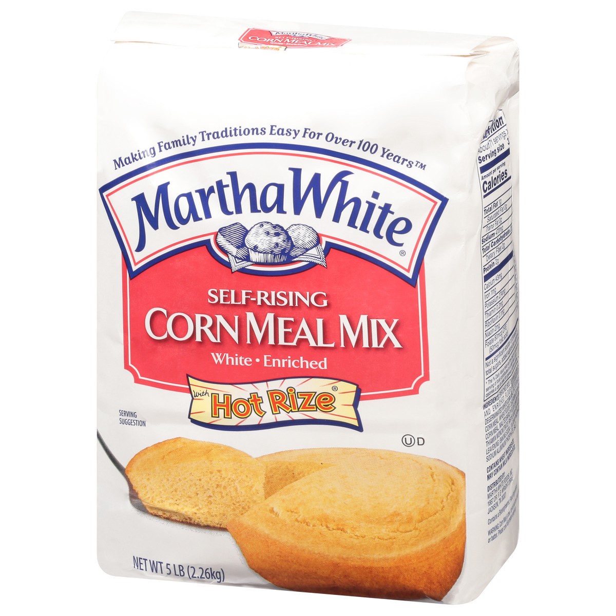 slide 3 of 9, Martha White Self-Rising White Enriched Corn Meal Mix with Hot Rize 5 lb, 5 lb