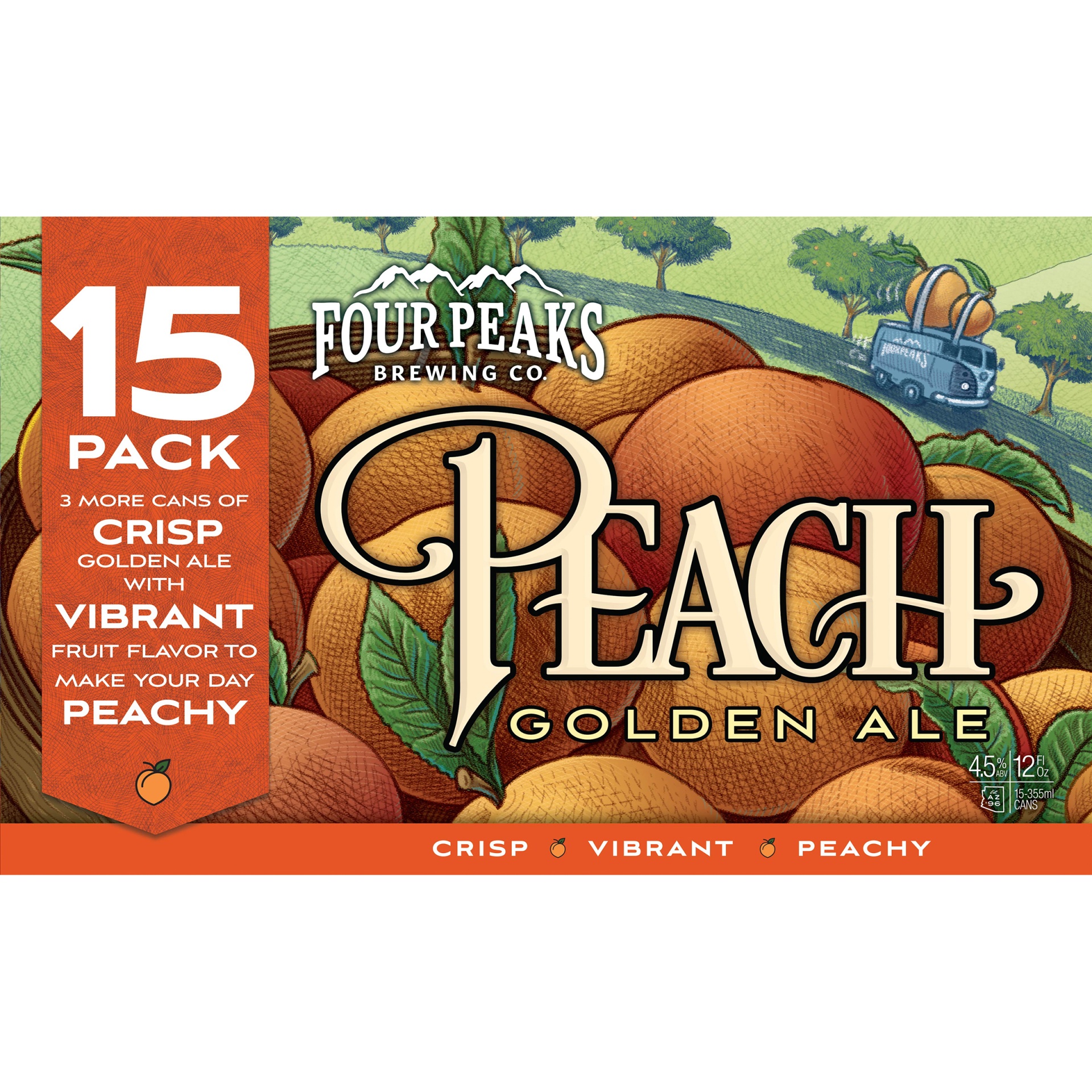 slide 1 of 1, Four Peaks Peach Ale, 4.5% ABV, 15 pkc