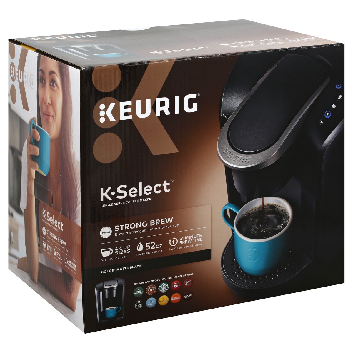 slide 2 of 9, Keurig K-Select Single Serve Coffee Maker - Matte Black, 1 ct