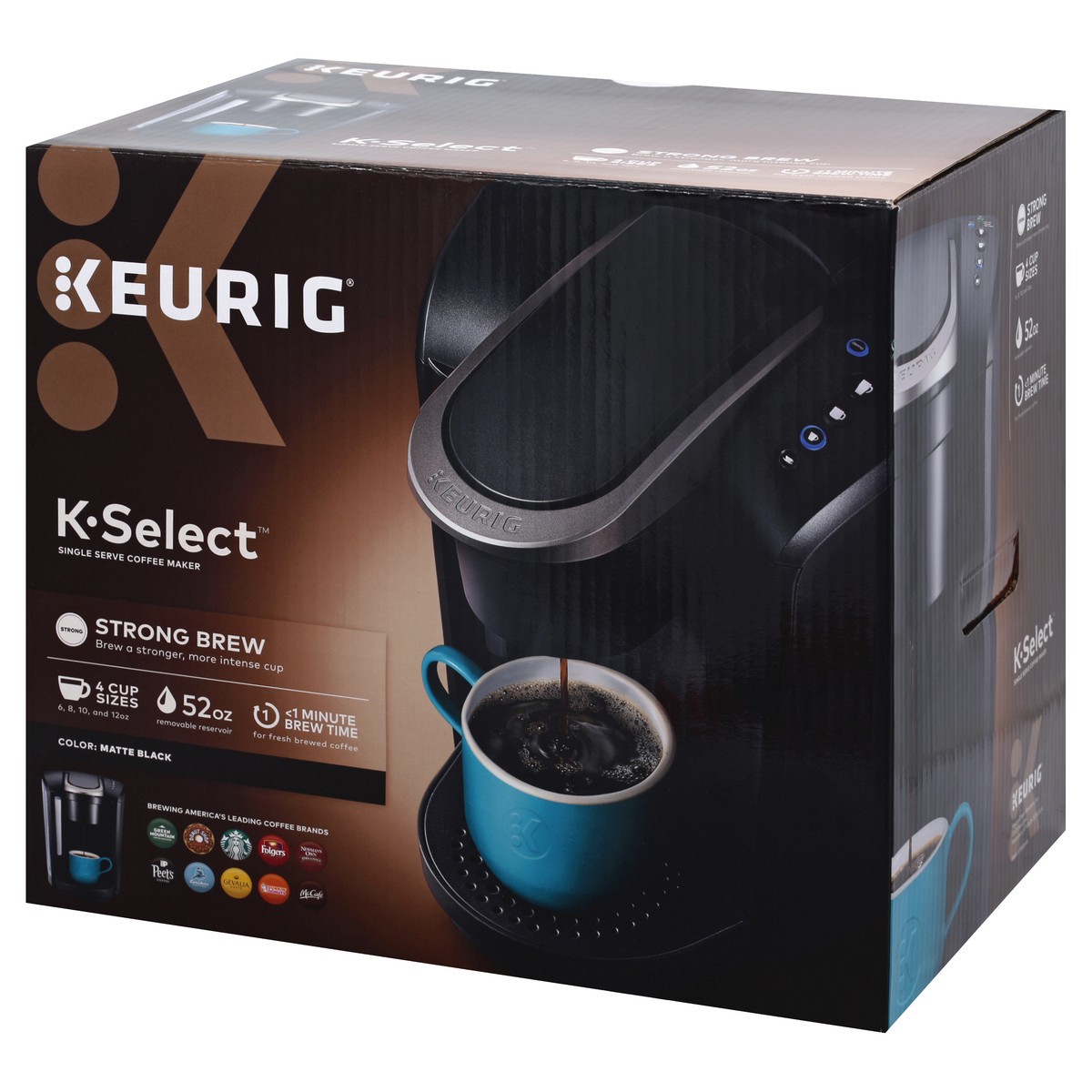 slide 9 of 9, Keurig K-Select Single Serve Coffee Maker - Matte Black, 1 ct
