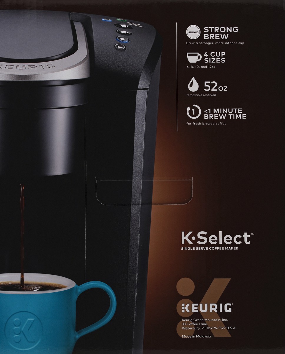 slide 8 of 9, Keurig K-Select Single Serve Coffee Maker - Matte Black, 1 ct