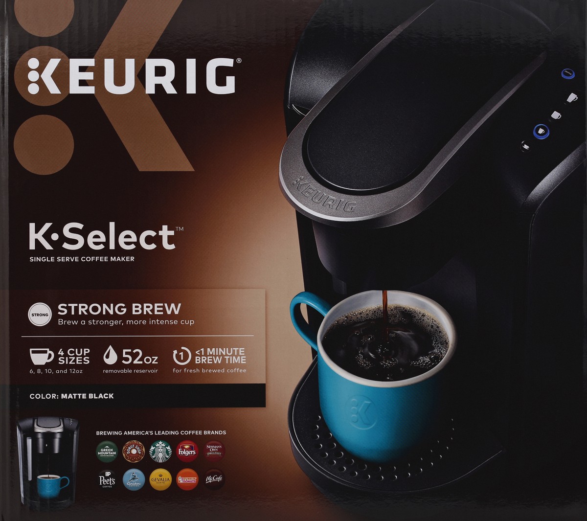 slide 1 of 9, Keurig K-Select Single Serve Coffee Maker - Matte Black, 1 ct