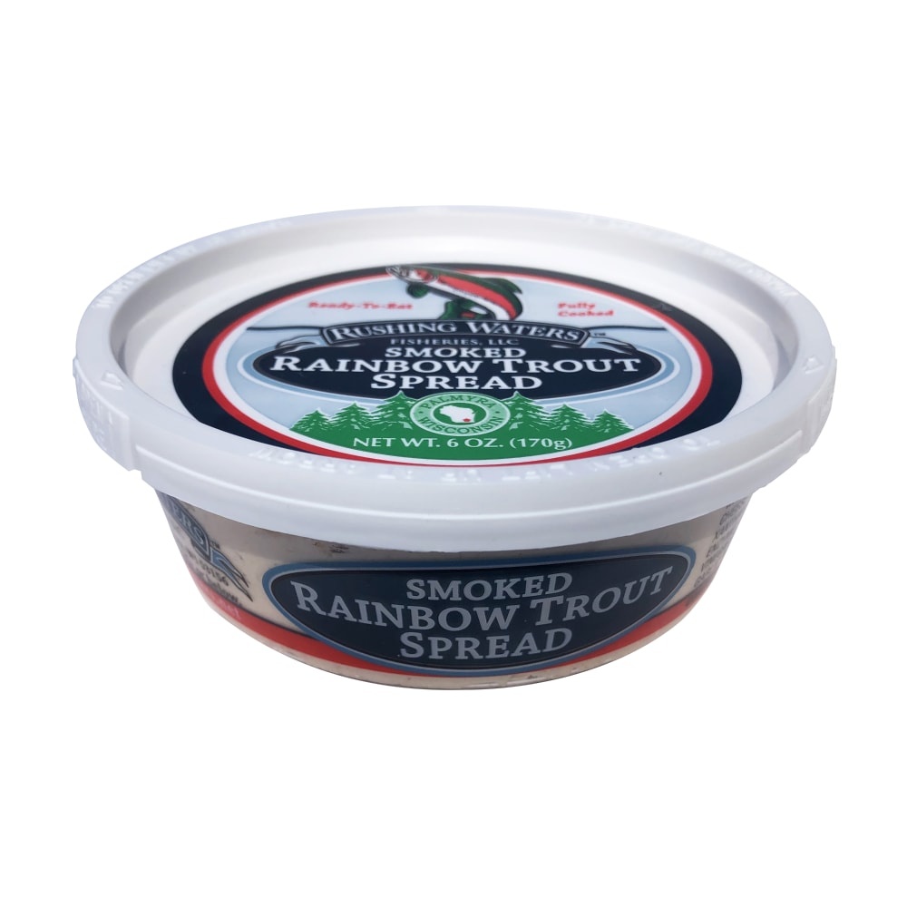 slide 1 of 1, Rushing Waters Fisheries Smoked Rainbow Trout Spread, 8 oz