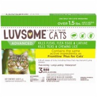 slide 1 of 1, Luvsome Advanced Flea & Tick Applicators For Cats Over 1.5 Lbs Fast-Acting Long-Lasting Waterproof, 3 ct