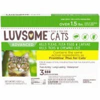 Luvsome Advanced Flea & Tick Applicators For Cats Over 1.5 Lbs Fast-Acting Long-Lasting Waterproof