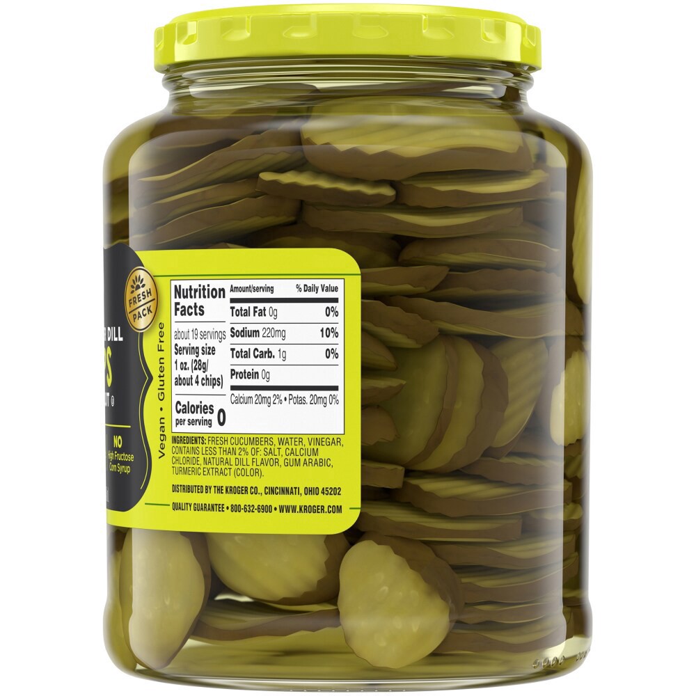 slide 4 of 6, Kroger Oval Cut Hamburger Dill Chips, 32 fl oz