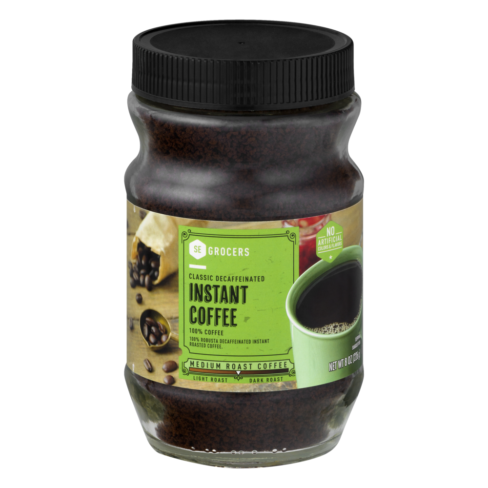 slide 1 of 1, SE Grocers Instant Coffee Classic Decaffeinated - 8 oz, 8 oz