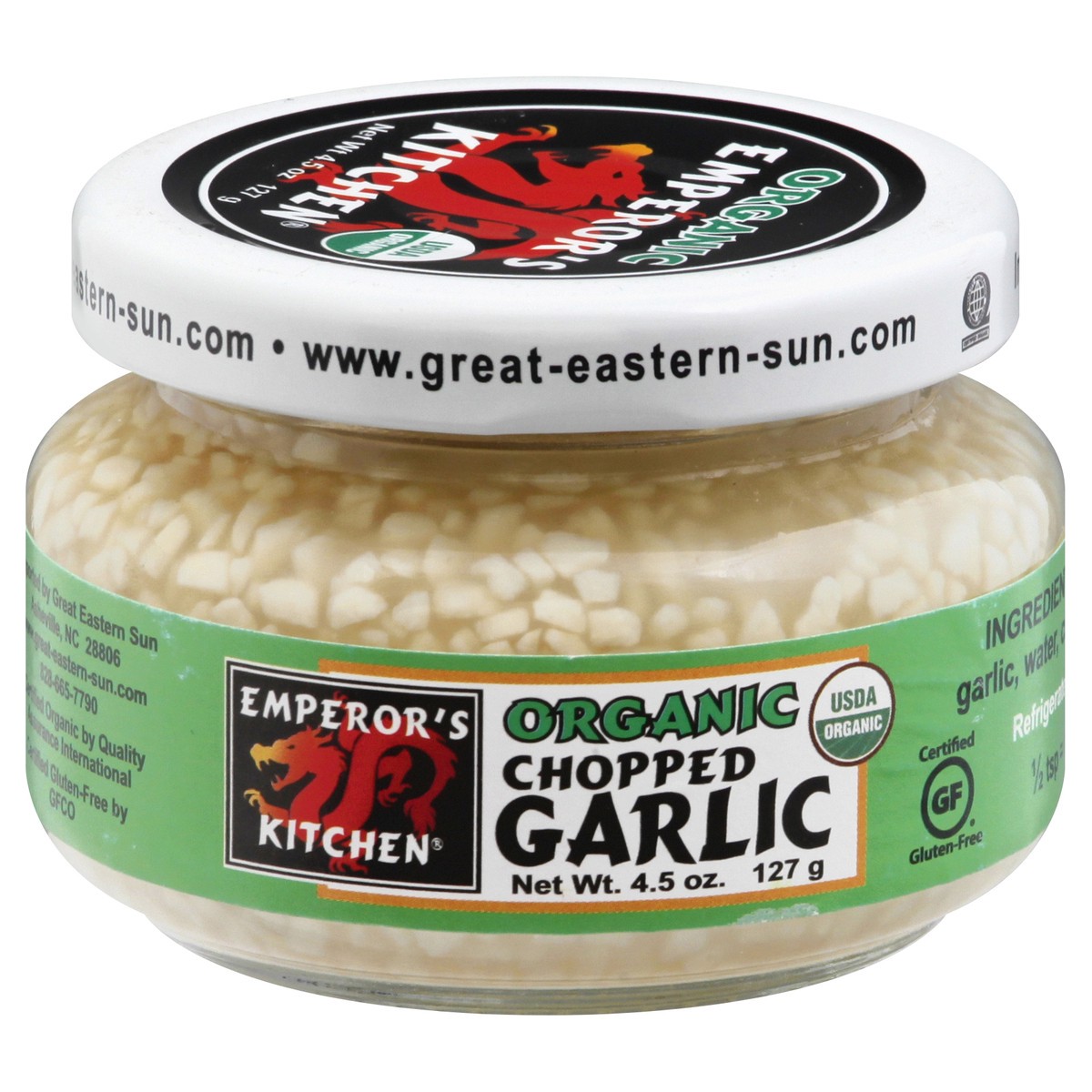 slide 1 of 9, Emperors Kitchen Organic Chopped Garlic 4.5 oz, 4.5 oz