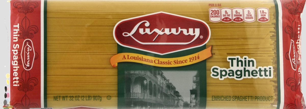slide 9 of 11, Luxury Pasta Spaghetti Thin, 32 oz