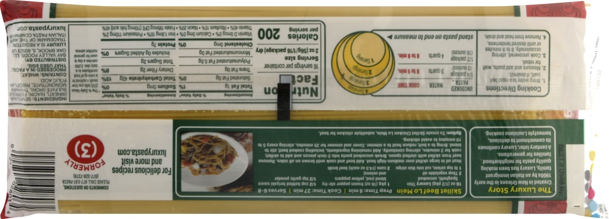 slide 10 of 11, Luxury Pasta Spaghetti Thin, 32 oz