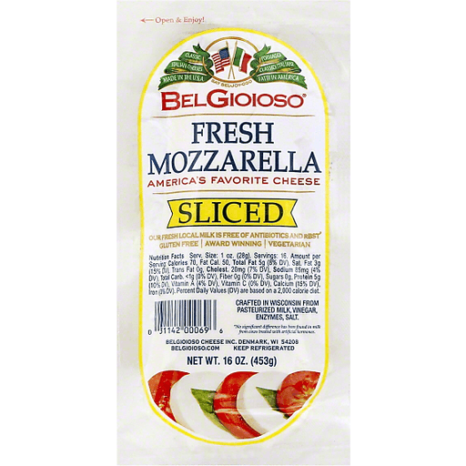 slide 2 of 3, BelGioioso Fresh Mozzarella All-Natural Sliced Cheese, 16 oz