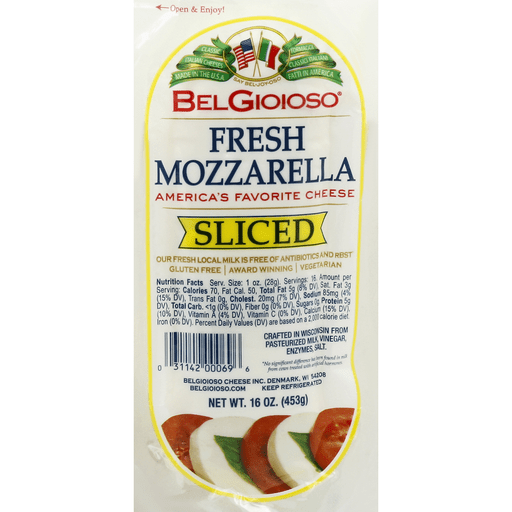 slide 3 of 3, BelGioioso Fresh Mozzarella All-Natural Sliced Cheese, 16 oz
