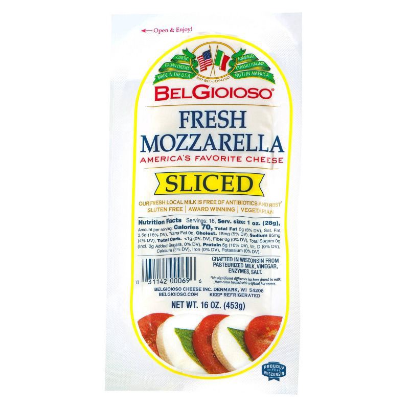 slide 1 of 1, BelGioioso Fresh Mozzarella All-Natural Sliced Cheese, 16 oz