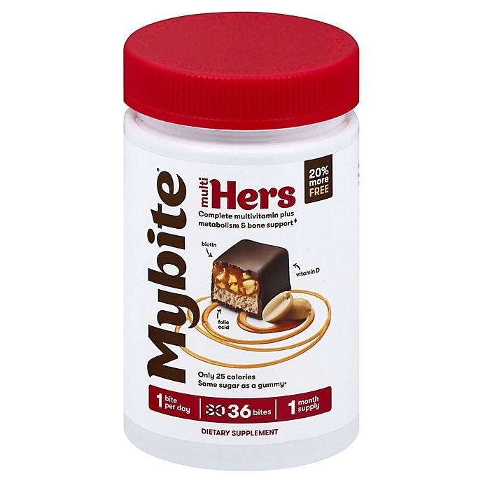 slide 1 of 1, Mybite Multi Hers Dark Chocolate Peanut Butter Multivitamin Bites, 30 ct