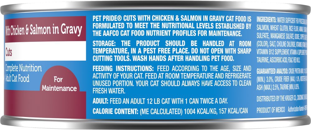 slide 3 of 3, Pet Pride Chicken & Salmon Cuts In Gravy Wet Cat Food, 5.5 oz