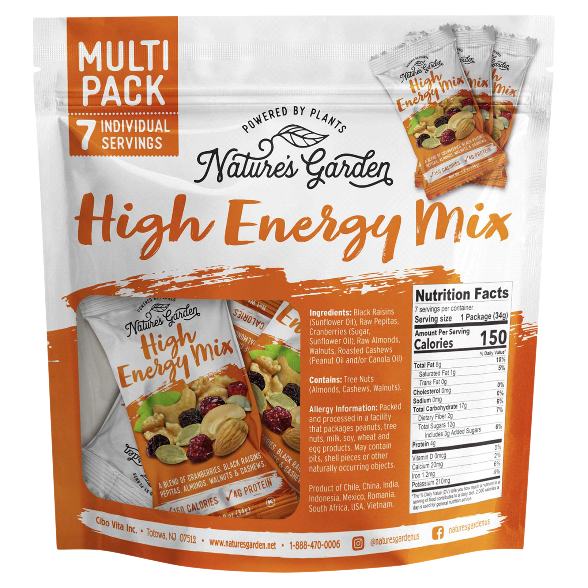 slide 3 of 5, Nature's Garden High Energy Mix Multi Pack 7 - 1.2 oz Bags, 7 ct