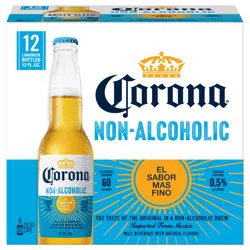 Corona Non-Alcoholic Malt Beverage Mexican Import Brew, 12 pk 12 fl. oz. Bottles, less than 0.5% ABV