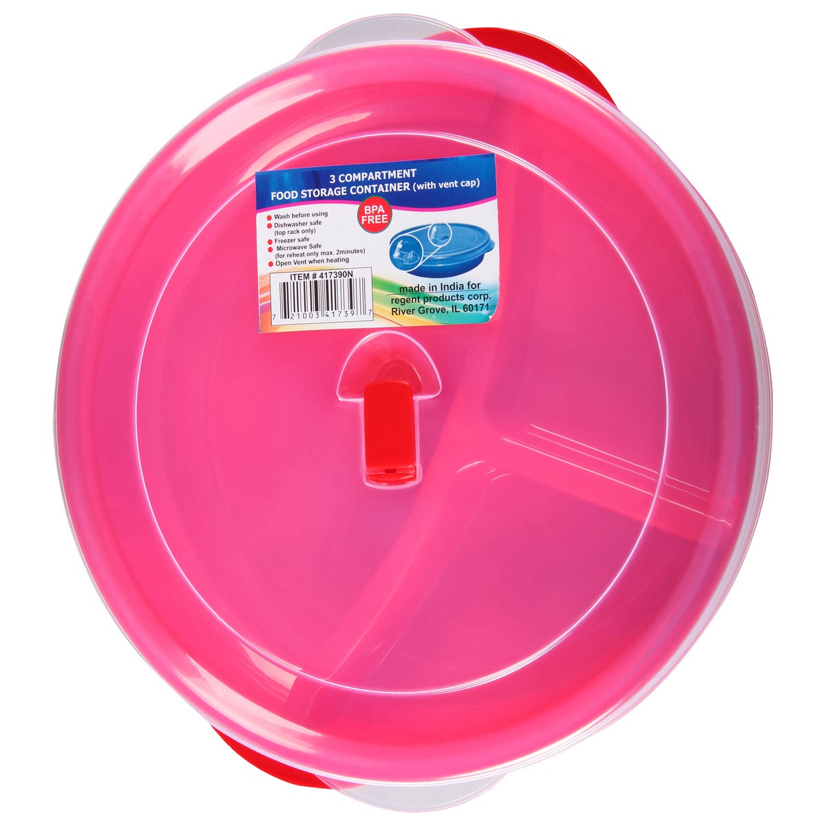 slide 10 of 11, Regent Products 3 Compartment Food Storage Container with Vent Cap 1 ea, 1 ct