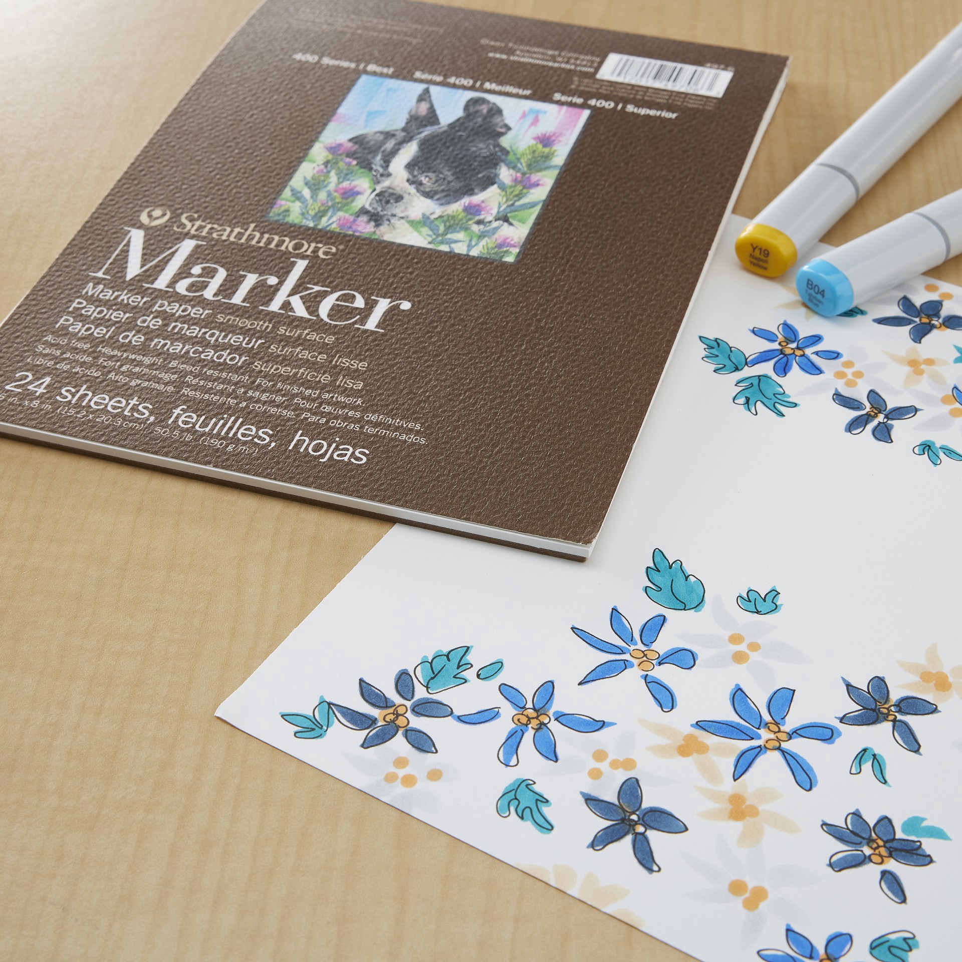 slide 5 of 5, Strathmore 400 Series Marker Paper Pad, 6 in x 8 in