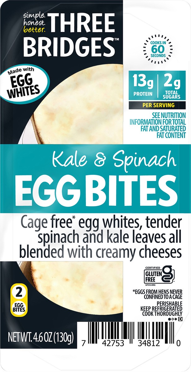 slide 3 of 6, Three Bridges Spinach & Kale (4.6 oz x 7), 2 ct