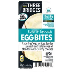 Three Bridges Kale & Spinach Egg Bites With Egg Whites - 4.6 oz